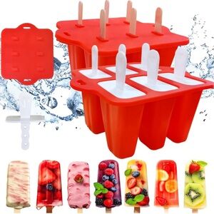 ~Popsicle Molds Silicone Ice Pop Mold, 6-Cavity Silicone Popsicle Molds~
